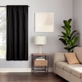 thumbnail image 1 of Eclipse Samara Solid Blackout Curtains, Single Curtain Panel, 63 Inch Long Blackout Curtains, 42" W x 63" L, Black, 1 of 9