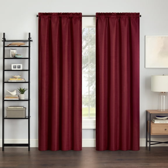 Eclipse Samara Solid Blackout Panel, Set of 1, 84 Inch Long Blackout Panel, 42" W x 84" L, Oxblood