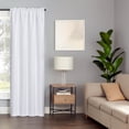 thumbnail image 1 of Eclipse Samara Solid Blackout Curtains, Single Curtain Panel, 84 Inch Long Blackout Curtains, 42" W x 84" L, White, 1 of 9