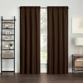 thumbnail image 1 of Eclipse Samara Solid Color Blackout Rod Pocket Single Curtain Panel, Espresso, 42" W x 63" L, 1 of 7