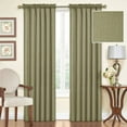 thumbnail image 1 of Eclipse Samara Solid Blackout Curtains, Single Curtain Panel, 63 Inch Long Blackout Curtains, 42" W x 63" L, Olive, 1 of 2