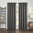 thumbnail image 1 of Eclipse Samara Solid Blackout Curtains, Single Curtain Panel, 84 Inch Long Blackout Curtains, 42" W x 84" L, Pewter, 1 of 9