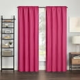 thumbnail image 1 of Eclipse Samara Solid Blackout Curtains, Single Curtain Panel, 84 Inch Long Blackout Curtains, 42" W x 84" L, Raspberry, 1 of 8