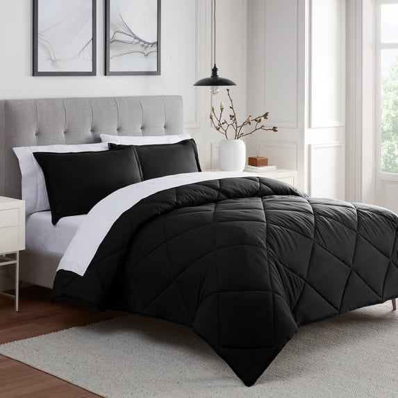 Eclipse Sleep Solutions Stain Release and Cooling Black Down Alternative Comforter Set , Twin-TXL