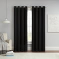 thumbnail image 1 of Eclipse Solid Thermapanel Room Darkening Grommet 54 x 63 Curtain Panel in Black, 1 of 10