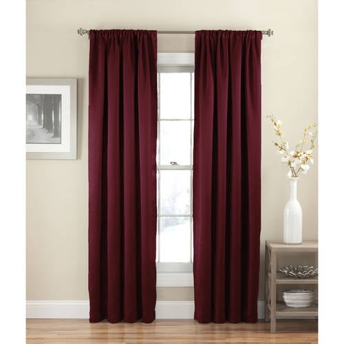 Merlot Polyester Room-Darkening Rod Pocket Curtain Panel