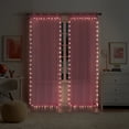thumbnail image 1 of Eclipse Starlight Light Up Sheer Hookless Grommet Curtain, Curtain Lights with Remote Control, Bedroom Curtain, Room Divider or Outdoor Patio, 1 Panel, 63 In Long x 52 In Wide Curtain, Pink, 1 of 2