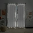 thumbnail image 1 of Eclipse Starlight Light Up Sheer Hookless Curtain, 1 Panel, Lights with Remote Control, 84 In x 52 In, White, 1 of 2