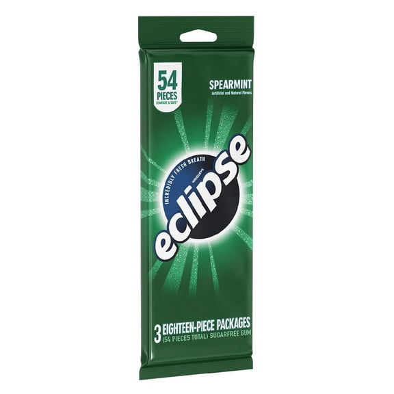 Eclipse Sugarfree Gum Spearmint18.0ea x 3 Each Pack of 2
