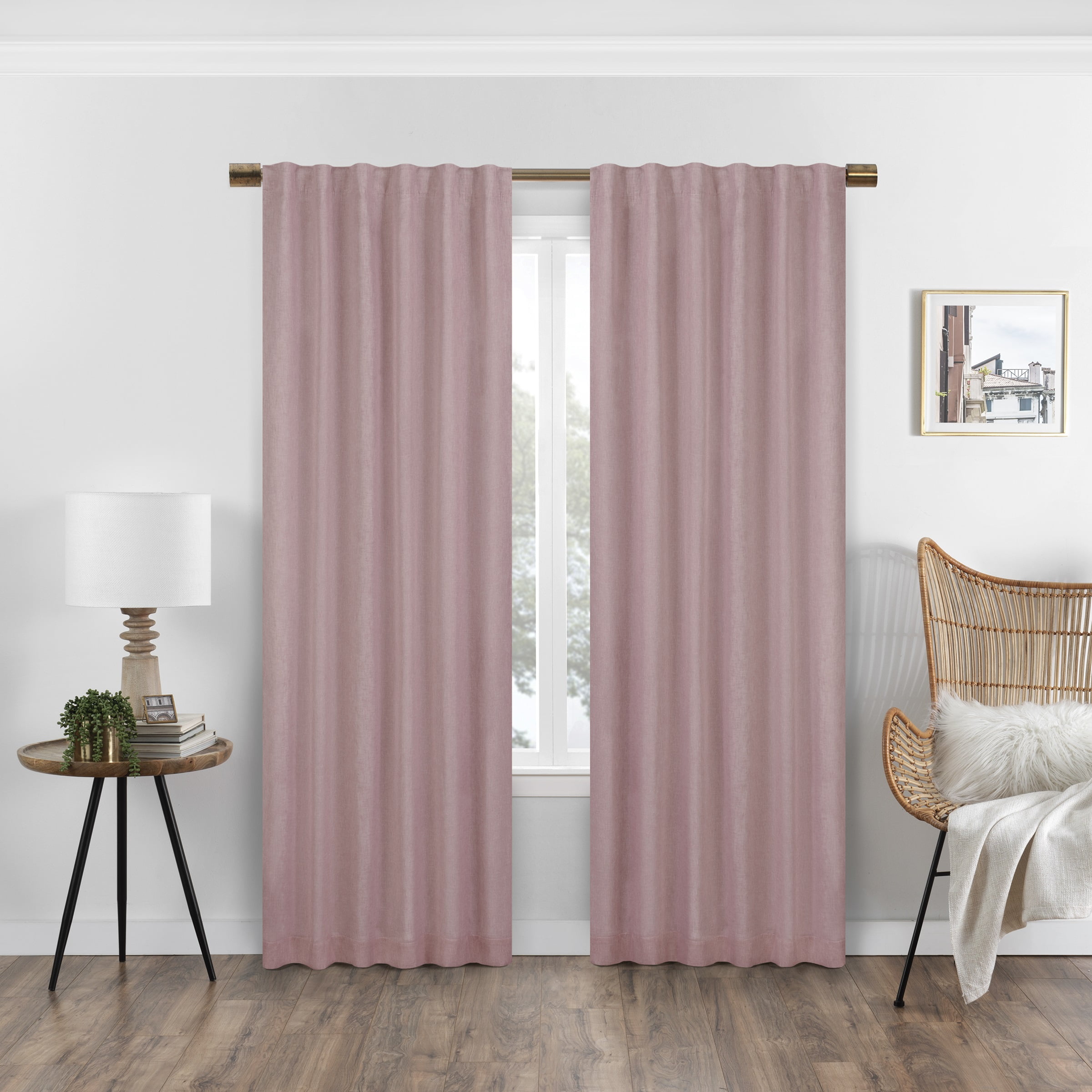 Eclipse Transitional Solid Print Rod Pocket 100% Blackout Curtain Panel, 50" x 63"