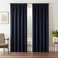 thumbnail image 1 of Eclipse Tricia Solid Thermapanel Room Darkening Rod Pocket Single Curtain Panel, Midnight, 52 x 63, 1 of 10