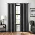 thumbnail image 1 of Eclipse Welwick Magnitech 100% Blackout Curtain, Grommet Window Curtain Panel, Seamless Magnetic Closure, 84 in long x 40 in wide, (1 Panel), Black, 1 of 12