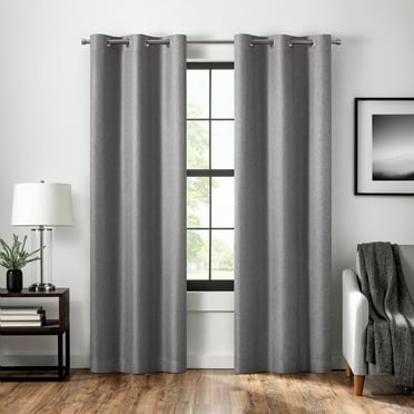 Eclipse Welwick Magnitech 100% Blackout Curtain, Grommet Window Curtain Panel, Seamless Magnetic Closure, 84 in long x 40 in wide, (1 Panel), Light Grey