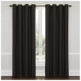 thumbnail image 1 of Eclipse Wyndham Jet Black Thermal Insulated Blackout Grommet Top Curtains, 52” x 84” (1 Panel), 1 of 2