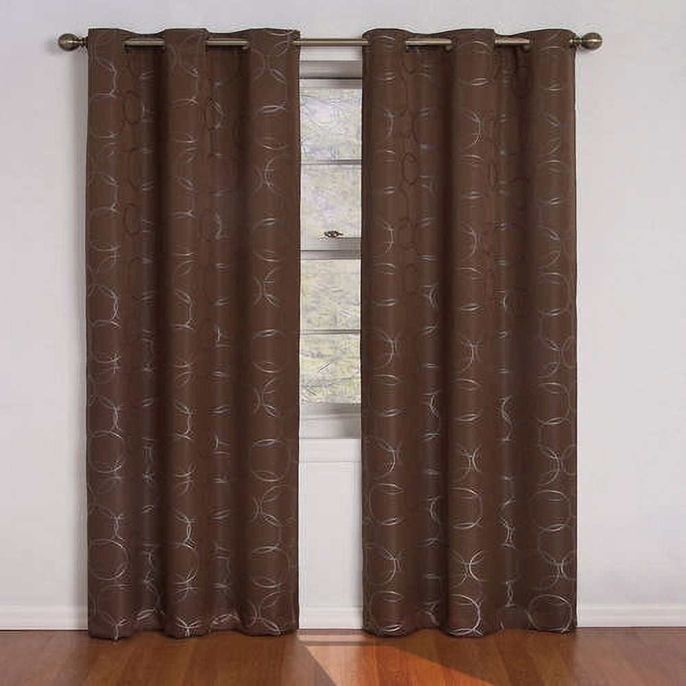 Eclipse Zodiac Blackout Grommet Curtain Panel, Brown, 42 x 84