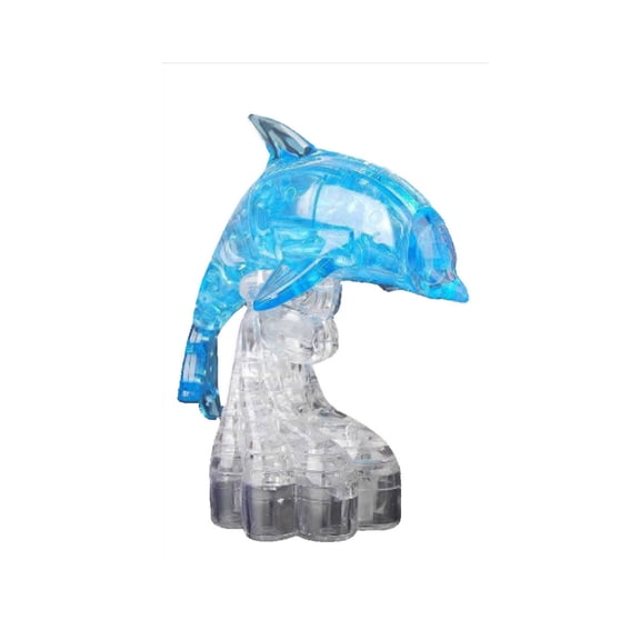 EclipseJewels 3D Crystal Dolphin Building Block Puzzle - DIY Educational Toy for Kids, 00280 Model, Creative Brain Teaser Gift,Blue