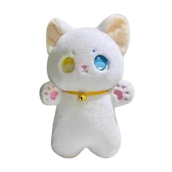 EclipseJewels Black White Cat Plush - Cute Panda Cat Stuffed Animal Soft Rag Doll for Children Claw Machine Prize Perfect Gift,White