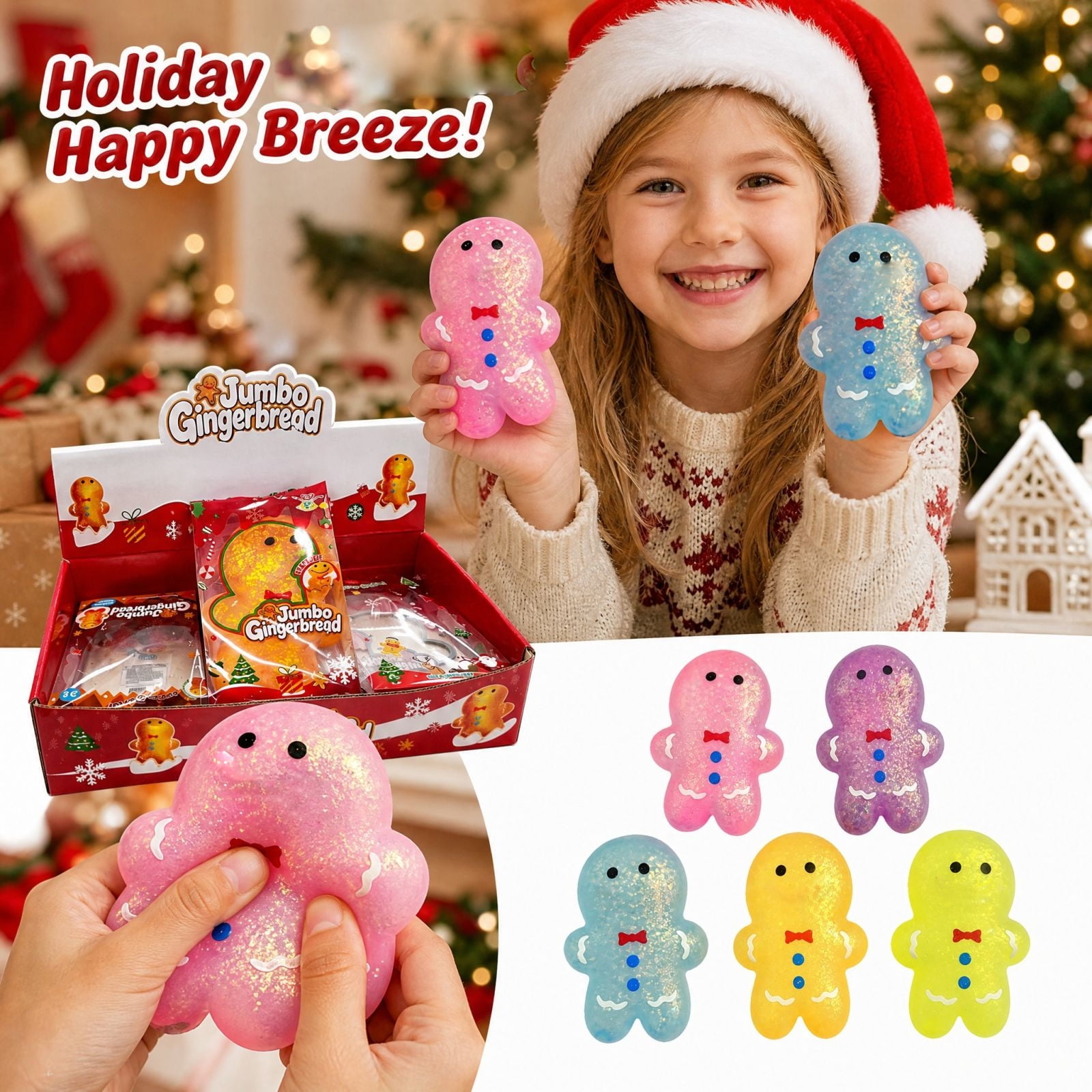 EclipseJewels Christmas Gingerbread Man Squeeze Toy - Stress Relief ...