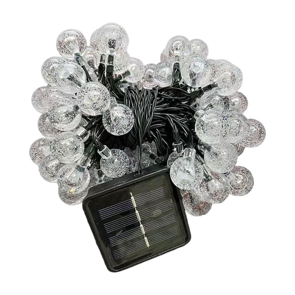 EclipseJewels Christmas Solar-Powered Crystal Bubble Lights, Outdoor Waterproof Globe LED String, Christmas Yard Garden Decor, Festive Christmas Lights