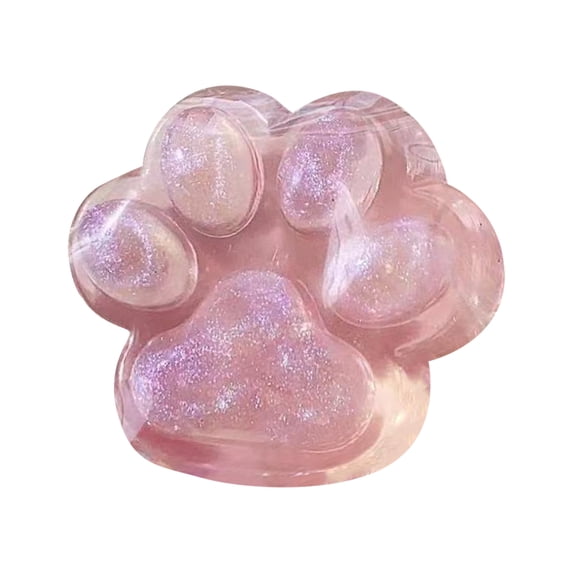 EclipseJewels Crystal Cat Paw Squishy Toy, Soft TPR Slow Rebound Stress Relief, Viral Sensory Squishy Toy for Anxiety & Relaxation,Pink