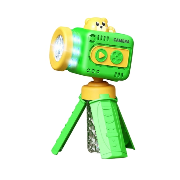 EclipseJewels Cute Upgraded Camera Bubble Machine - Handheld Rechargeable Bubble Blower with Music & Lights, Includes Solution, Bubble Machine for Kids Toddlers Parties,Green