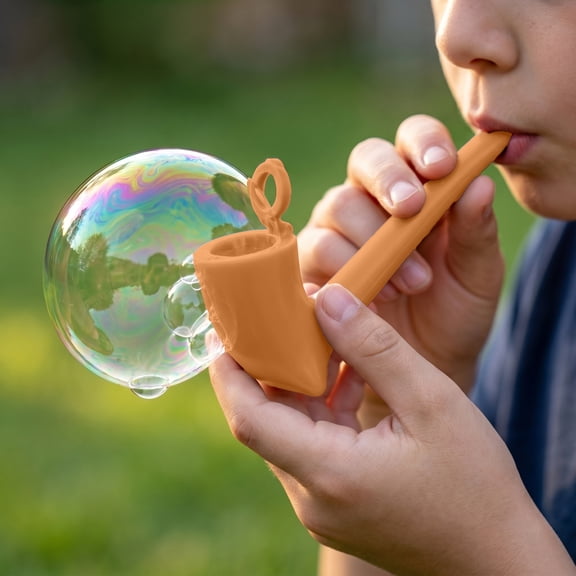 EclipseJewels Durable Lightweight Bubble Pipe - Classic Long Stem Blowing Toy, Easy Grip Design for Kids & Adults, Great for Bubbles Party Favors & Outdoor Fun,Brown