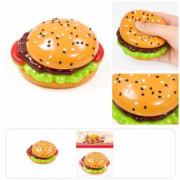 EclipseJewels Fake Hamburger Squishy Toy, Stress Relief Fidget, Slow Rising Food Toy for for Stress and Fun, Style A