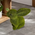 thumbnail image 1 of EclipseJewels Flocked Easter Simulation Animal Ornaments, 8 Inch Soft Rabbit Figurine for Spring Office Desk Decor, Cute Plush Bunny for Easter Gifts and Crafts,E, 1 of 6