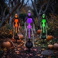 thumbnail image 1 of EclipseJewels Halloween Solar Garden Stake Light Outdoor Decor - Glowing Skeleton Figurine with LED Lamp, 3D Creepy Waterproof Skull Yard Ornament for Lawn Grave Patio Pathway Party,Purple, 1 of 3