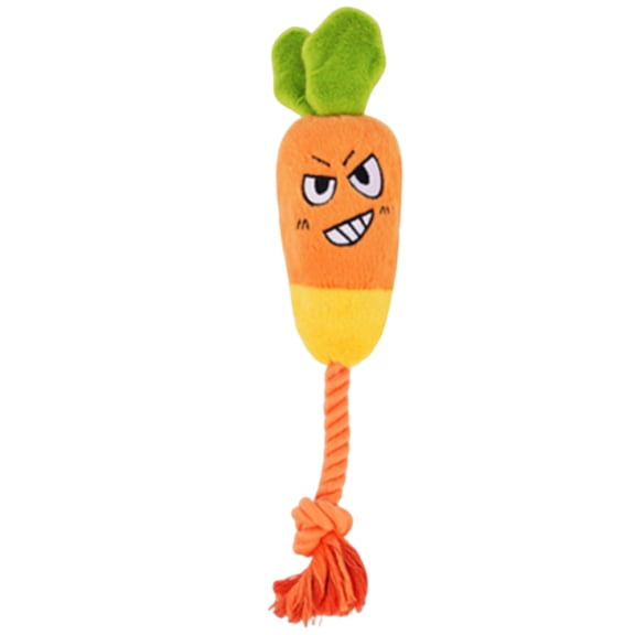 EclipseJewels Interactive Plush Rope Dog Toy with Squeaker, Animal-Shaped Tug-of-War Teether for Puppy Training & Boredom Relief, Orange