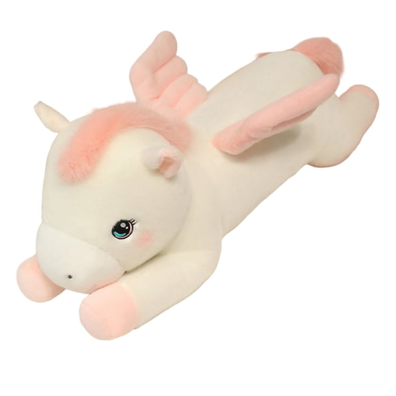 EclipseJewels Lying Horse Plush Toy - Cute Adorable Sleeping Pony Stuffed Animal Soft Comforting Doll for Kids, Great Birthday Gift,White