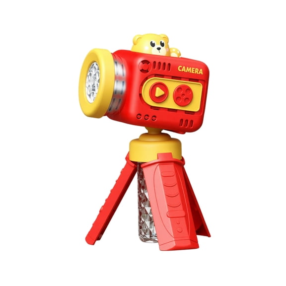 EclipseJewels Music & Lights Bubble Machine for Kids - Handheld Rechargeable Camera Bubble Blower, Includes Solution, Cute Toy for Parties, Weddings & Toddler Play,Red