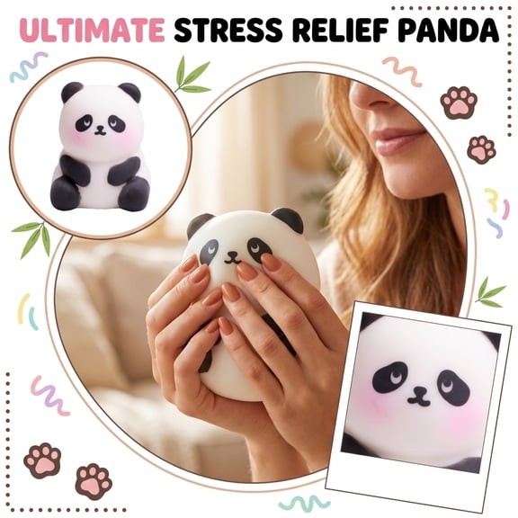 EclipseJewels Panda Tofu Ball Squishy Toy - Slow Rising Stress Relief Fun Decompression, Lucky Mascot for Venting, Squishy Balls Soft Sensory Toy