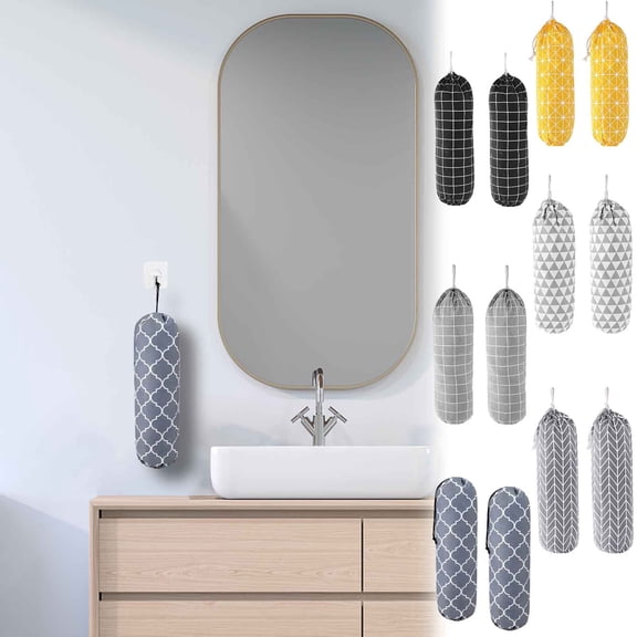 EclipseJewels Plastic Bag Holder for Large Grocery Bags, Wall Mount Garbage Plastic Bag Organizer, Shopping Bag Storage Dispenser, 2 Pack,A