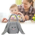 thumbnail image 1 of EclipseJewels Plush Easter Egg Bunny Bucket – Kids‘ Fluffy Candy Bag & Gift Bucket for Easter, Decorative Plush Easter Basket for Toddlers, Party Favors & Spring Festival Decor,Light Gray, 1 of 5