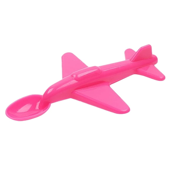 EclipseJewels Portable Airplane Shaped Training Spoon with Long Handle, Child-Friendly Tableware for Learning Self-Feeding, Fun Design for Encouraging Independent Eating Habits,Hot Pink