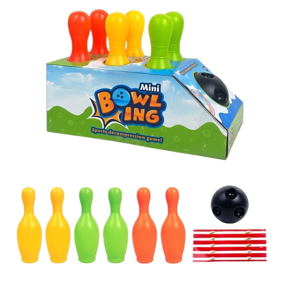 EclipseJewels Sport Toy Set for Kids - Children's Bowling Game with 6 Pins and 2 Balls, Indoor Outdoor Play, Birthday Gift for Boys Girls,White
