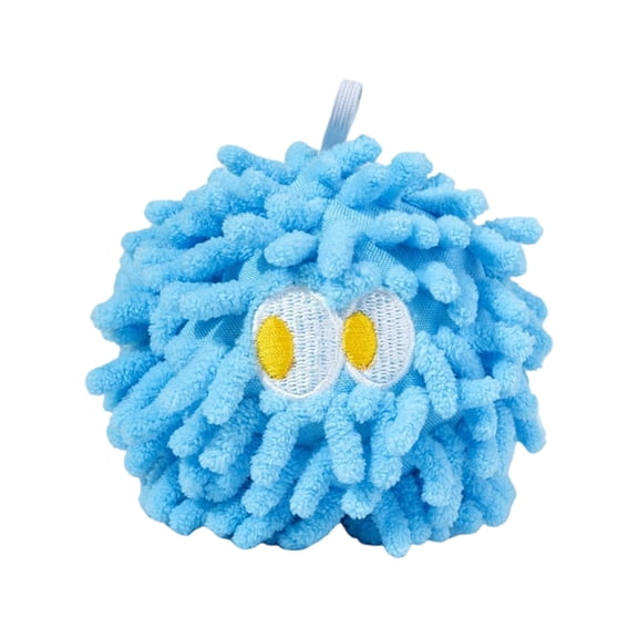 EclipseJewels Squeaky Dog Toy for Teeth Cleaning & Boredom Relief, Interactive Mop Ball with Squeaker for Self-Playing Fun, Durable Pet Toy, Blue