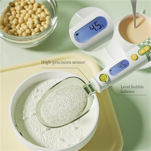 EclipseJewels USB Rechargeable Food Measurement Spoon for Milk Powder, Food-Grade ABS with Clear Scale, Precise Measuring Spoon for Baking, Cooking, and Baby Formula Preparation,Multicolor