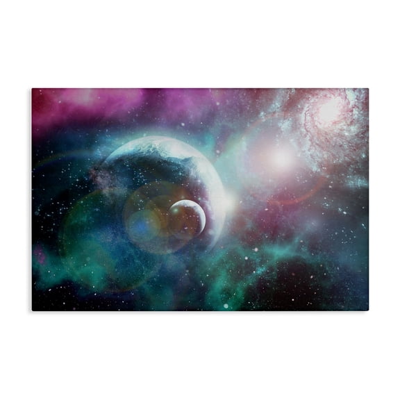 Eclipsing Cosmos Planets Canvas Wall Art, design by Ali Chris