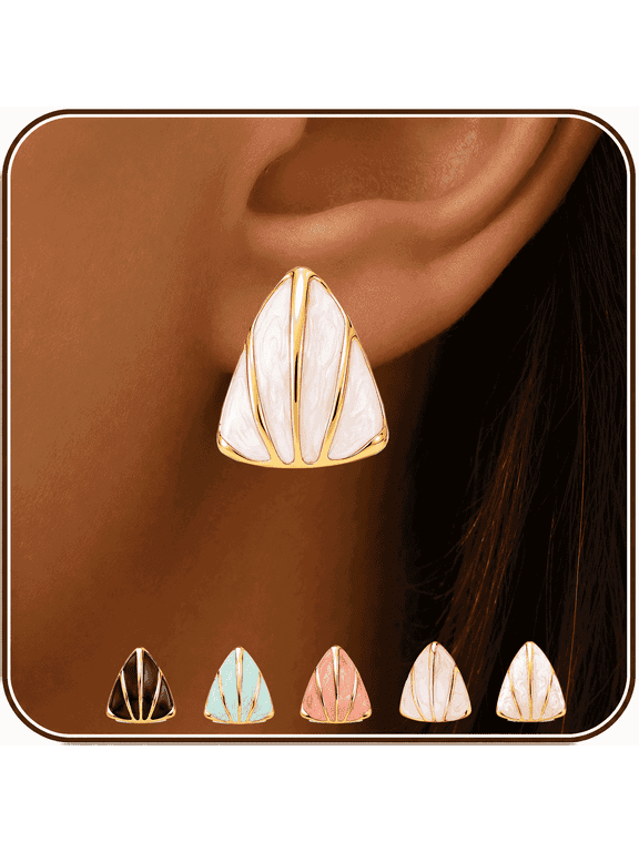 ® Plated Gold Stud Earrings for Women, Dainty Hypoallergenic Earrings for Weddings, Beach, Daily Wear and Parties