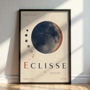 Eclisse Moon Phase Lunar Eclipse Wall Art Celestial Print Astronomy Artwork Minimalist Moon