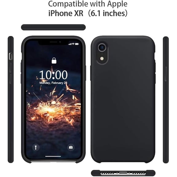 Eclytyku iPhone XR Silicone Case, Liquid Silicone Rubber, With Soft Ultra-Fine Fiber Cloth Lining Pad, Scratch Resistant And Shockproof 6.1-InchiPhone XR Phone Case) iPhone XR (Black)