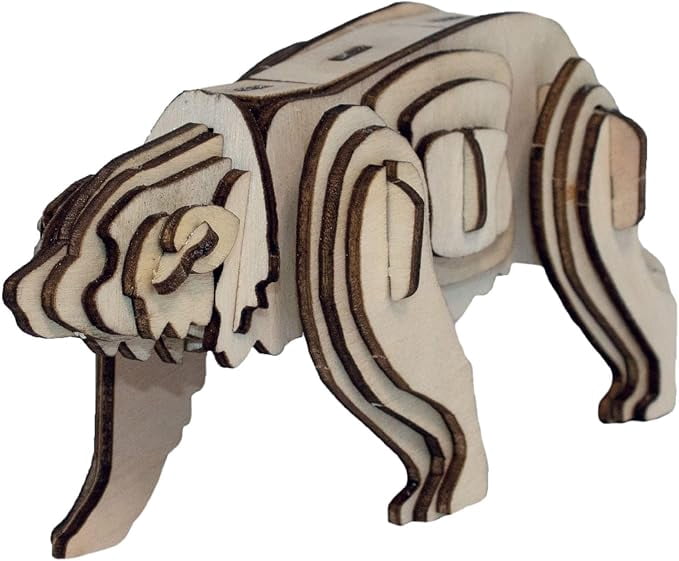 Eco 3D Wooden Puzzle Bear from Deluxebase. Animal Themed DIY 3D Puzzle ...