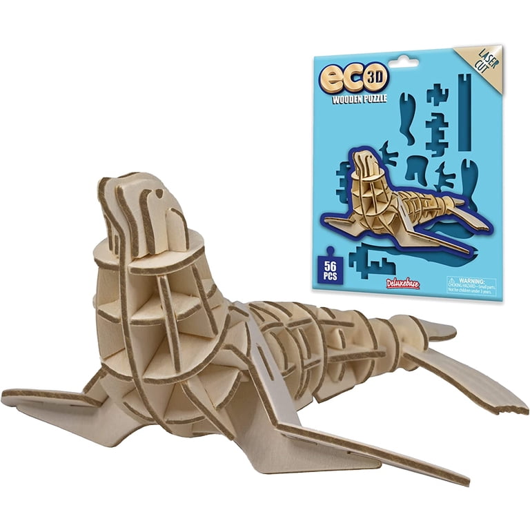 Eco 3D Wooden Puzzle Seal from Deluxebase. Animal Themed DIY 3D