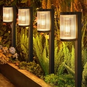 HOODINK 6 Pack Solar Pathway Lights, Solar Lights Outdoor Waterproof for for Yard, Landscape, Path, Walkway