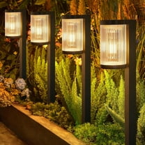 HOODINK 6 Pack Solar Pathway Lights, Solar Lights Outdoor Waterproof for for Yard, Landscape, Path, Walkway