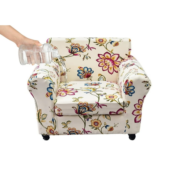 Eco-Ancheng 2 Piece Sofa Cover Printed Armchair Couch Cover Stretch Sofa Slipcover with Individual Cushion Covers Furniture Protector for Living Room Chairs with Elastic Bottom, Armchair,14