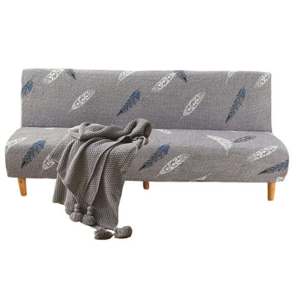 Eco-Ancheng Printed Armless Sofa Cover, Stretch Futon Slipcover Sofa Bed Cover Folding Armless Couch Cover Furniture Protector with Elastic Bottom for Living Room Bedroom, 73-82 inches, 03