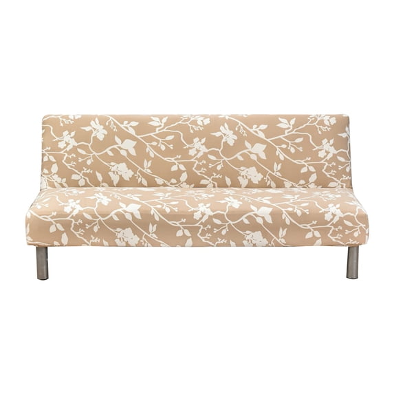 Eco-Ancheng Printed Armless Sofa Cover, Stretch Futon Slipcover Sofa Bed Cover Folding Armless Couch Cover Furniture Protector with Elastic Bottom for Living Room Bedroom, 73-82 inches, 08